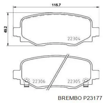 Задні дискові колодки Brembo P23177