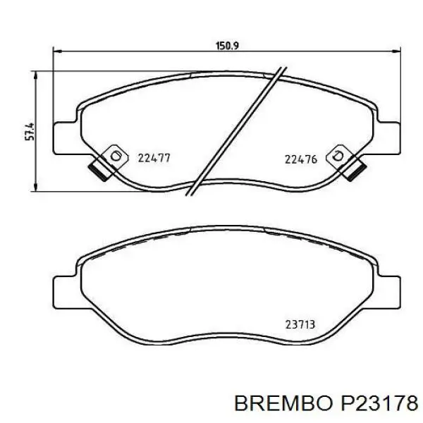 Гальмівні колодки Brembo P23178 ціна, від 44.33 USD