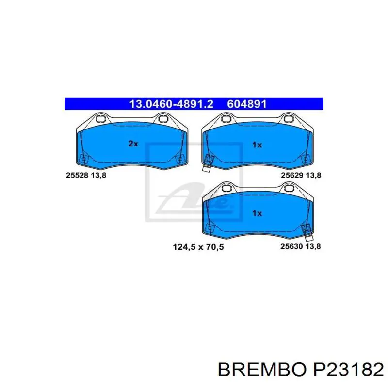 Гальмівні колодки Brembo P23182 ціна, від 73.97 USD