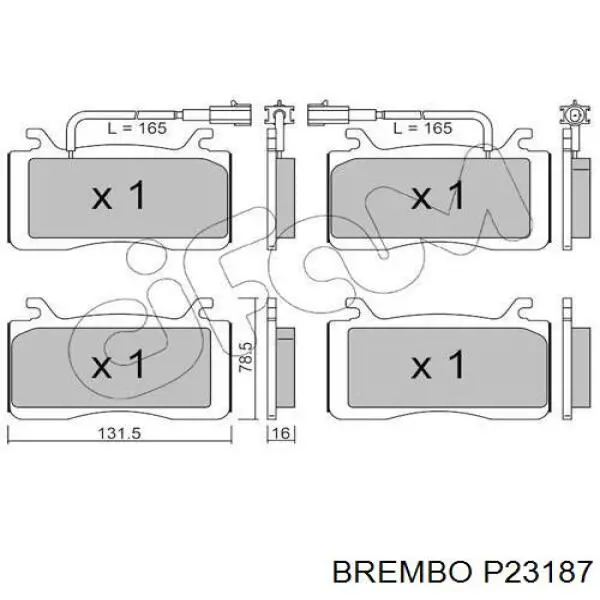 Гальмівні колодки Brembo P23187 ціна, від 83.91 USD