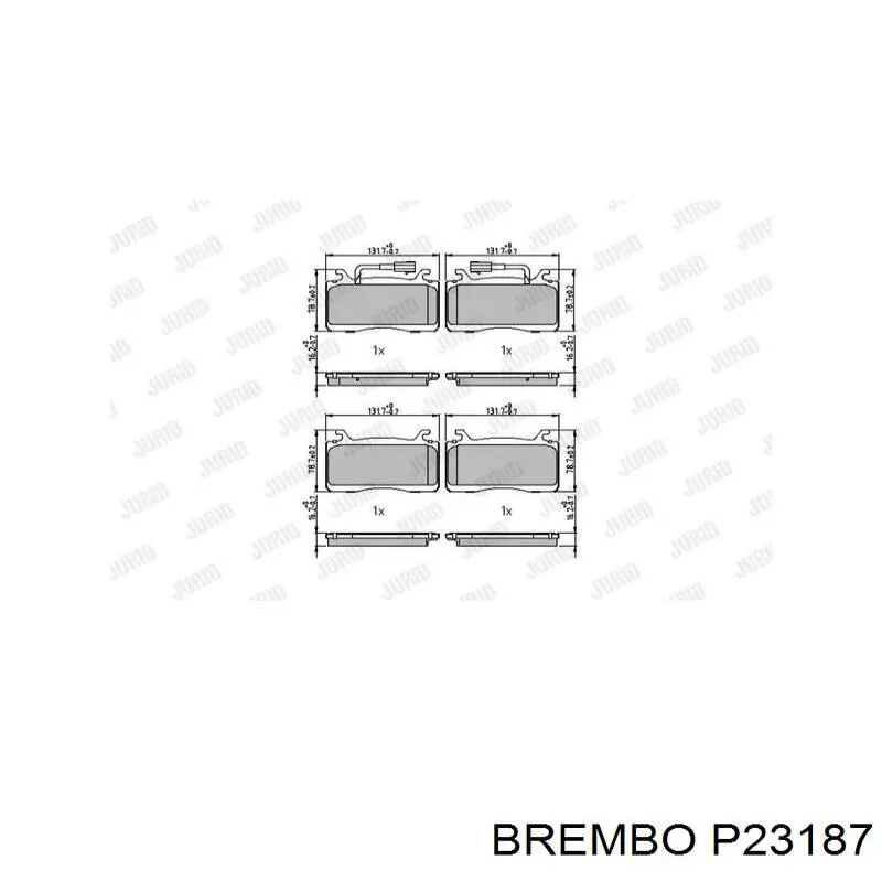 Купити P23187 Brembo Колодки гальмівні передні, дискові