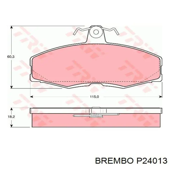P24013 Brembo колодки гальмівні передні, дискові