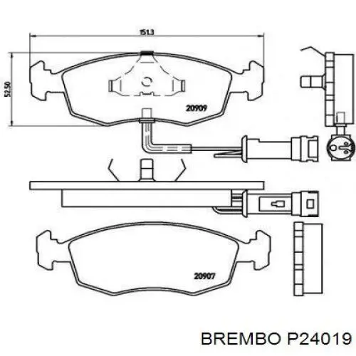 Тормозні колодки Brembo P24019