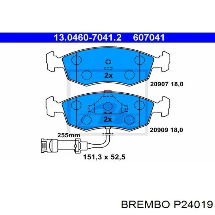 P24019 Brembo Передні гальмівні колодки