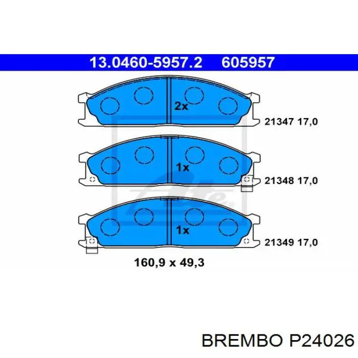 Купити P24026 Brembo Колодки гальмівні передні, дискові