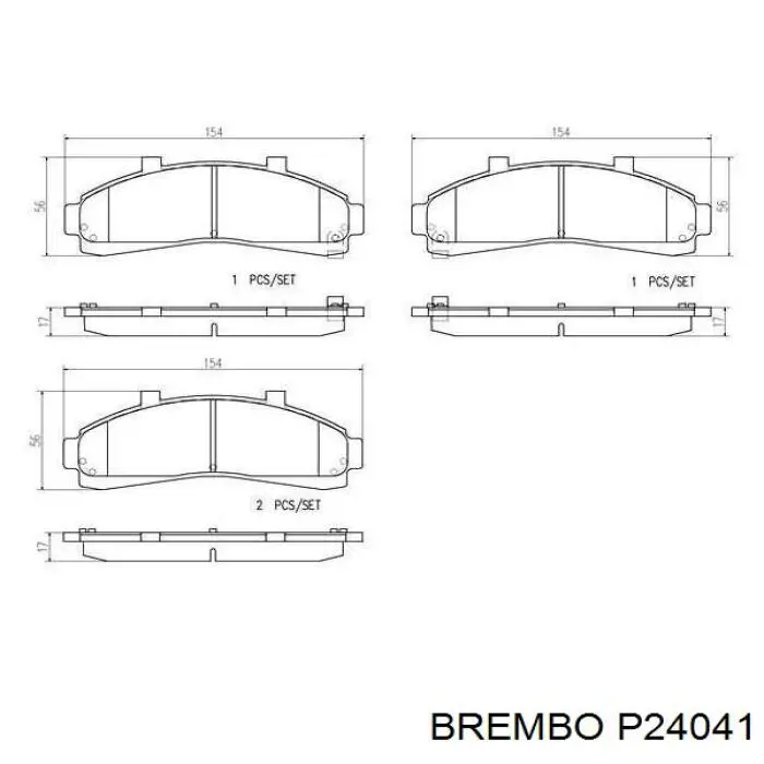 P24041 Brembo колодки гальмівні передні, дискові