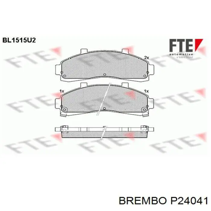 Купити P24041 Brembo Колодки гальмівні передні, дискові