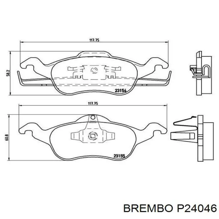 Передні тормозні колодки P24046 Brembo