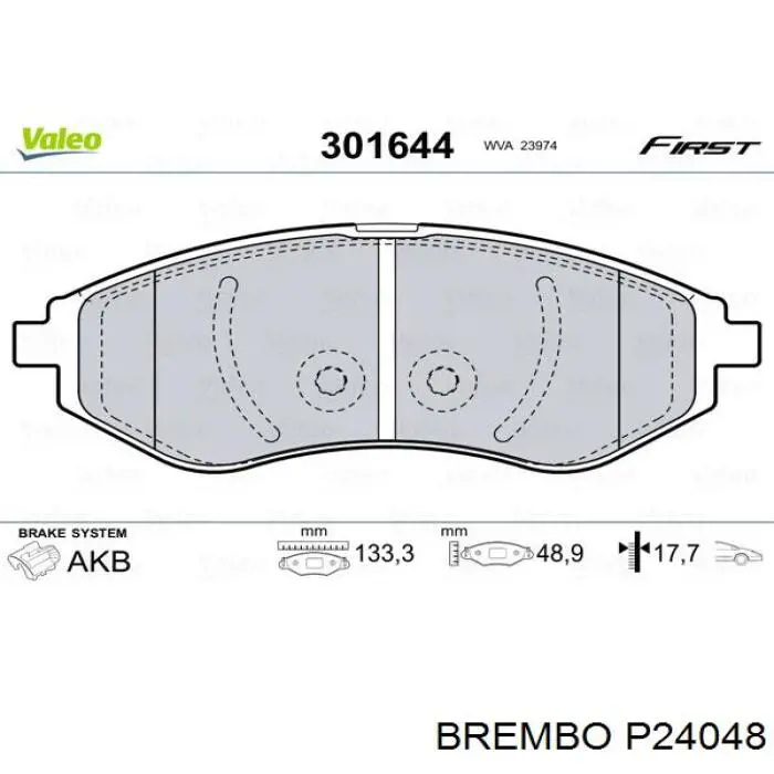 Купити P24048 Brembo Колодки гальмівні передні, дискові