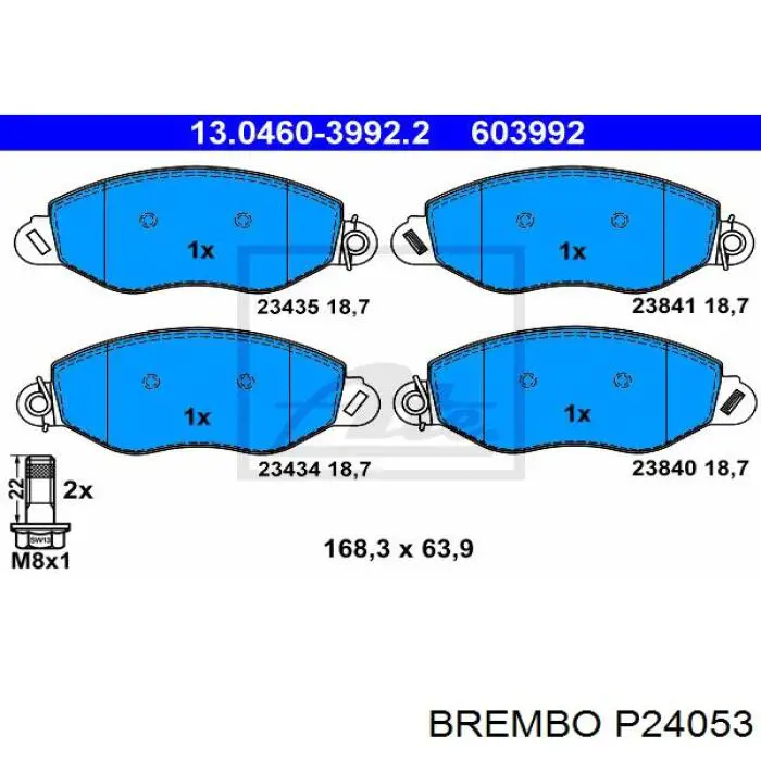 Тормозні колодки Brembo P24053
