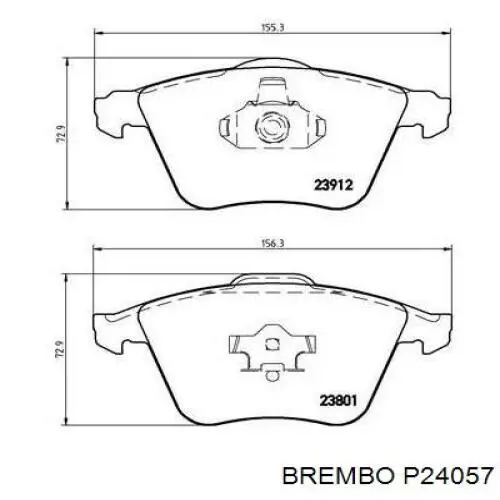 P24057 Brembo колодки гальмівні передні, дискові