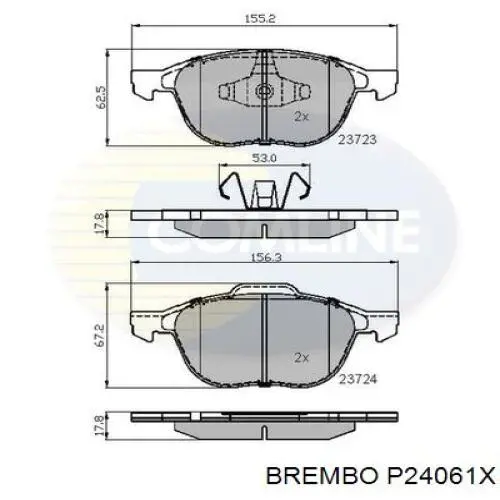 Купити P24061X Brembo Колодки гальмівні передні, дискові