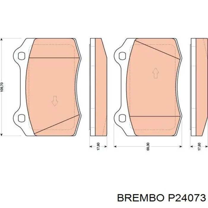 Колодки гальмівні передні, дискові P24073 Brembo