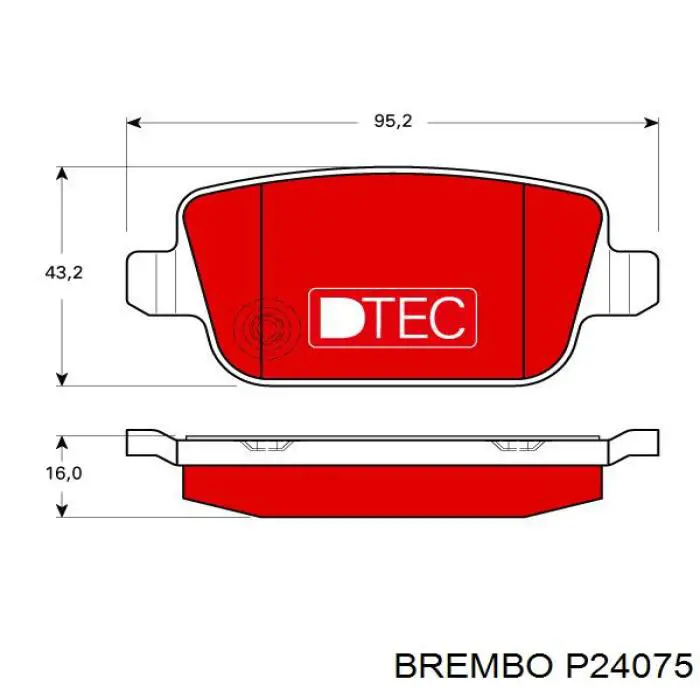 Задні гальмівні колодки P24075 Brembo
