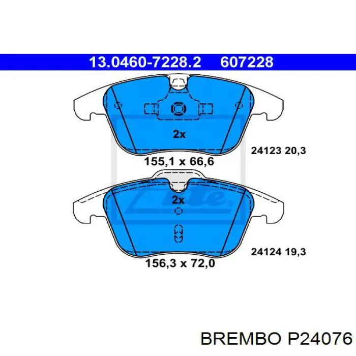 Передні тормозні колодки P24076 Brembo