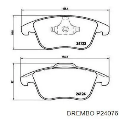 Колодки гальмівні передні, дискові P24076 Brembo