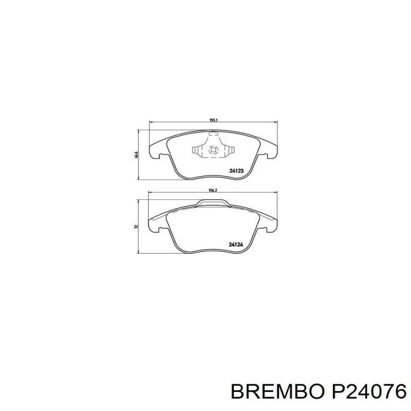 Купити P24076 Brembo Колодки гальмівні передні, дискові