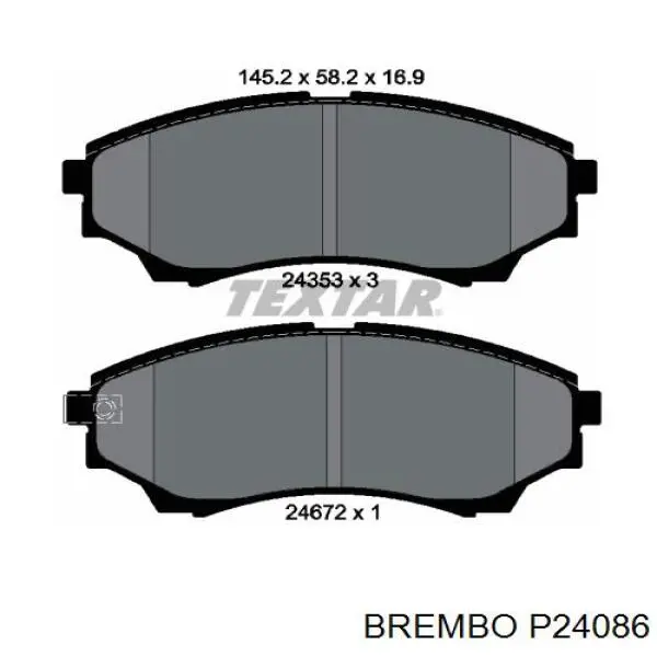 Гальмівні колодки Brembo P24086 ціна, від 31.72 USD
