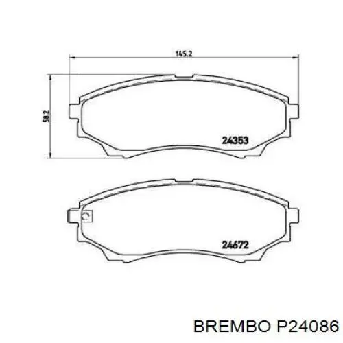 Передні тормозні колодки P24086 Brembo