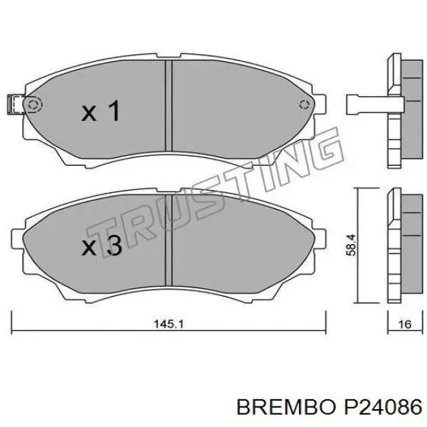 Тормозні колодки Brembo P24086