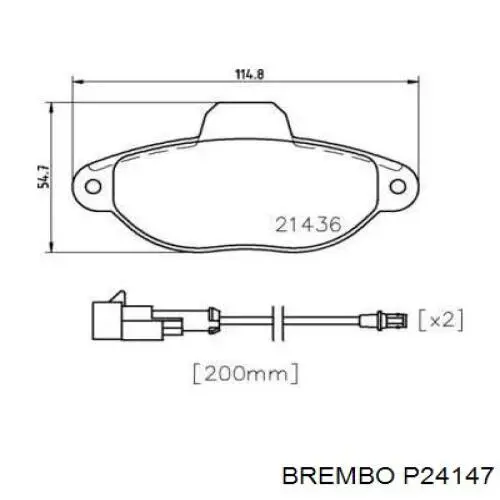 P24147 Brembo колодки гальмівні передні, дискові