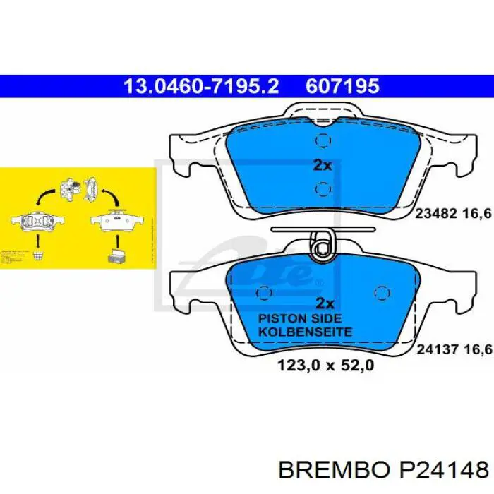 Купити P24148 Brembo Задні колодки