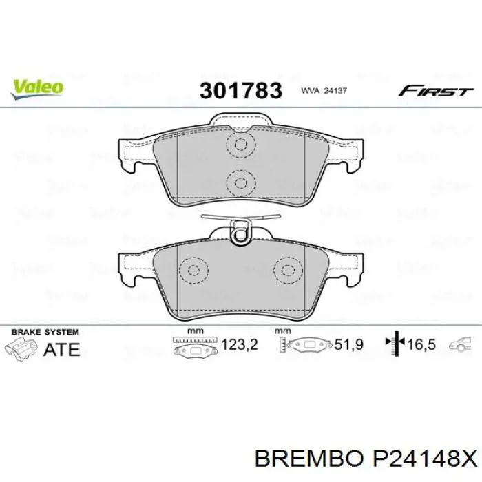 Купити P24148X Brembo Задні колодки