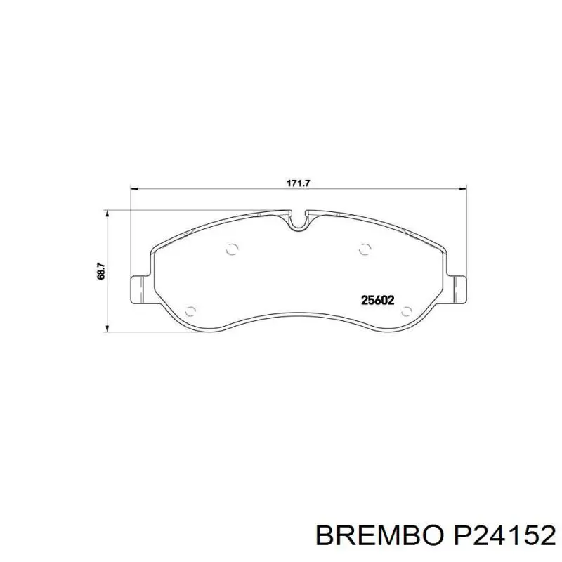 P24152 Brembo колодки гальмівні передні, дискові