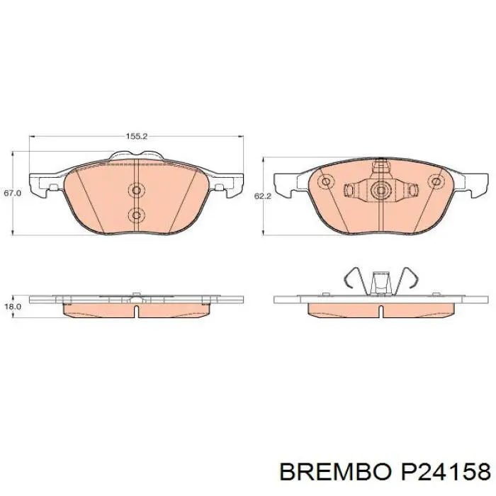 Передні тормозні колодки P24158 Brembo