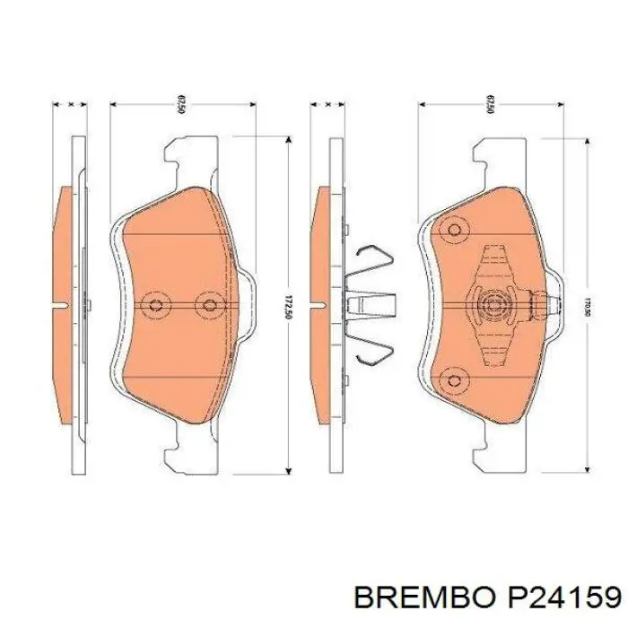 Купити P24159 Brembo Колодки гальмівні передні, дискові