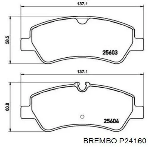 Задні дискові колодки Brembo P24160