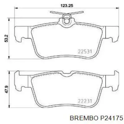 Задні дискові колодки Brembo P24175