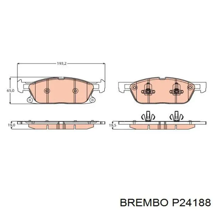 Колодки гальмівні передні, дискові P24188 Brembo