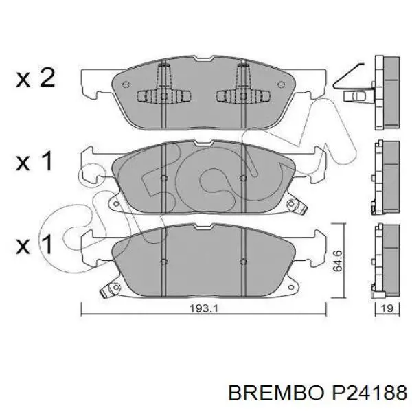 P24188 Brembo Передні гальмівні колодки