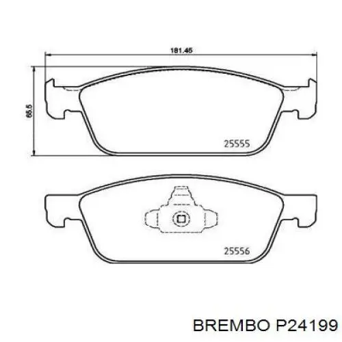 Колодки гальмівні передні, дискові P24199 Brembo