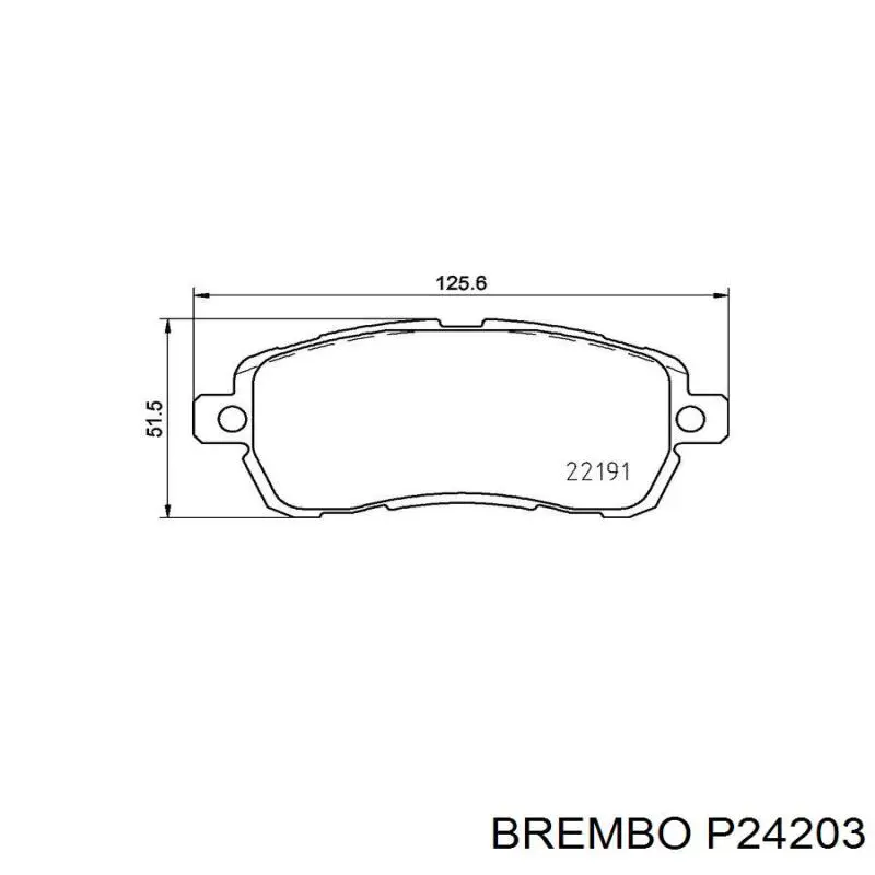 Передні тормозні колодки P24203 Brembo