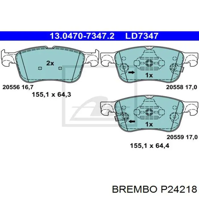 Гальмівні колодки Brembo P24218 ціна, від 62.79 USD