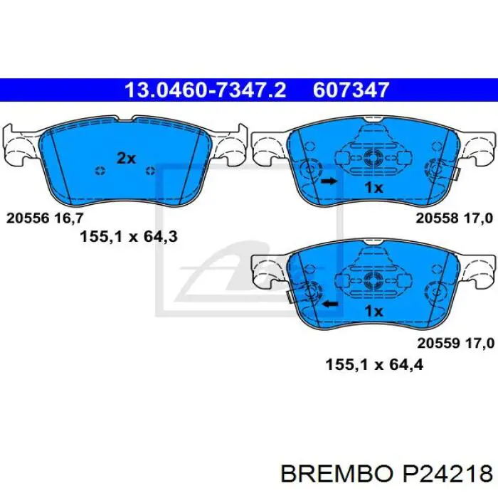 Купити P24218 Brembo Колодки гальмівні передні, дискові