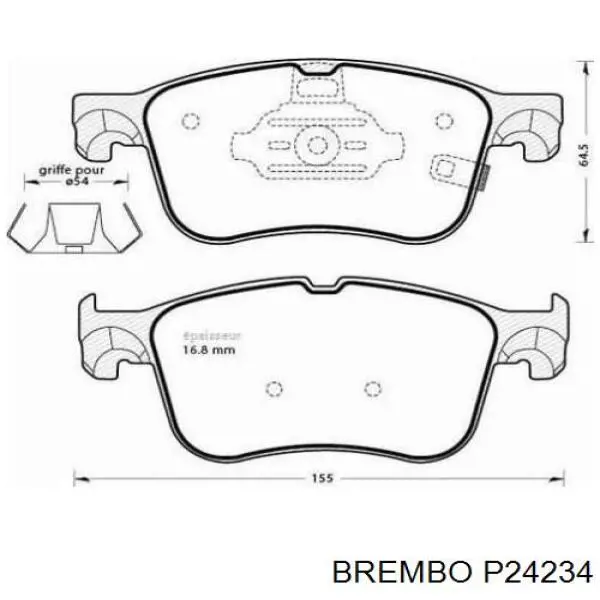 Купити P24234 Brembo Колодки гальмівні передні, дискові