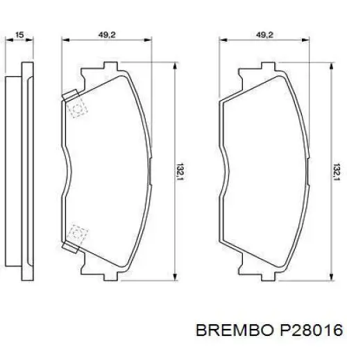 Передні тормозні колодки P28016 Brembo