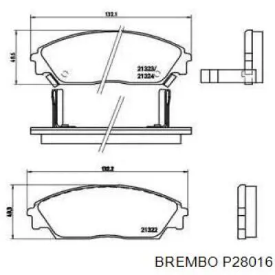 Тормозні колодки Brembo P28016