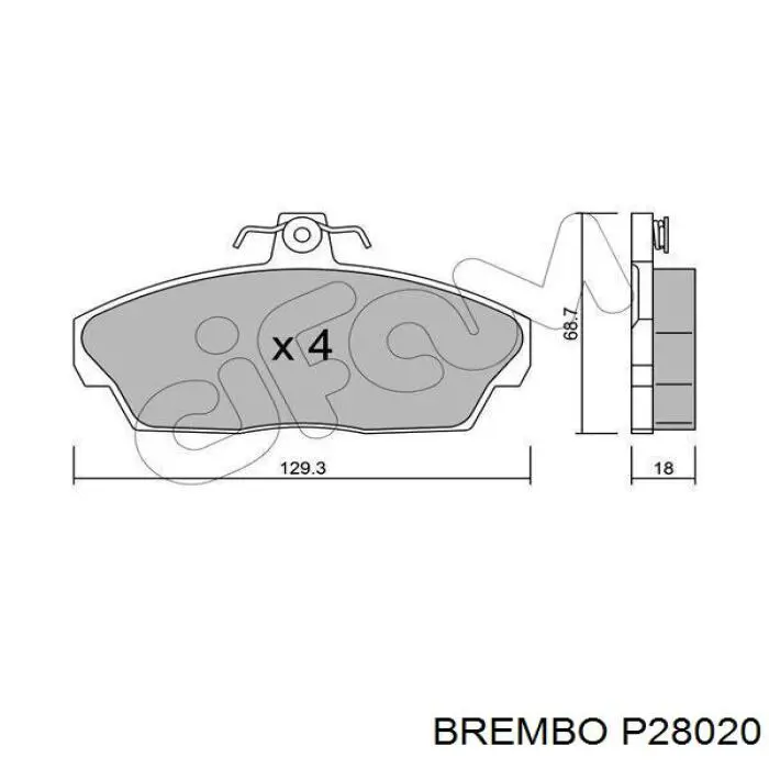 P28020 Brembo Передні гальмівні колодки