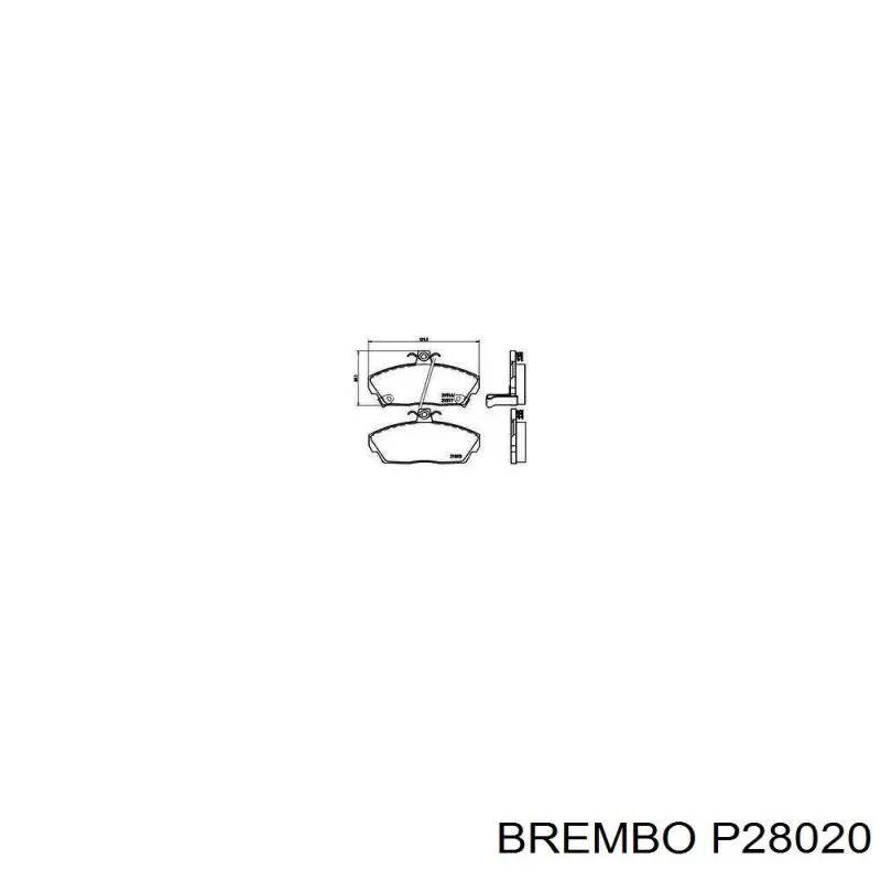 Купити P28020 Brembo Колодки гальмівні передні, дискові