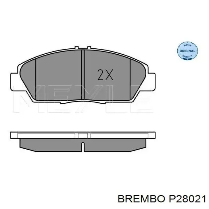 P28021 Brembo Передні гальмівні колодки
