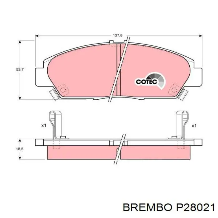 Передні тормозні колодки P28021 Brembo