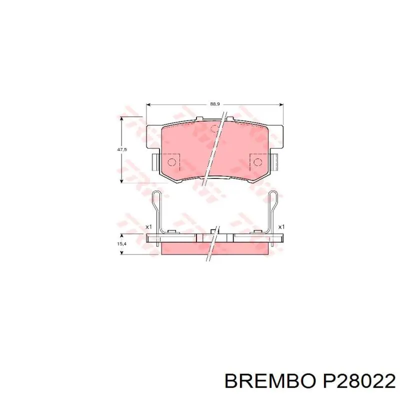 Задні гальмівні колодки P28022 Brembo