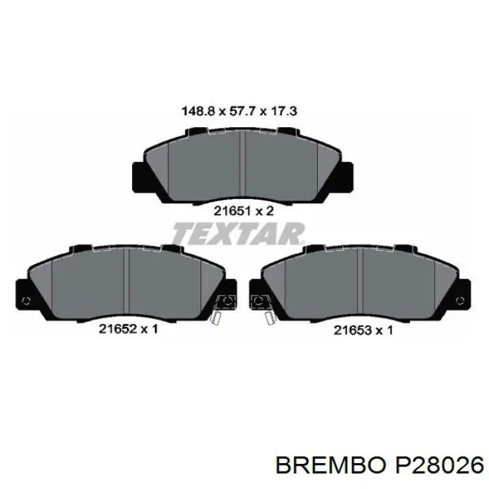 P28026 Brembo колодки гальмівні передні, дискові