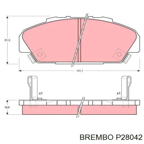 Тормозні колодки Brembo P28042
