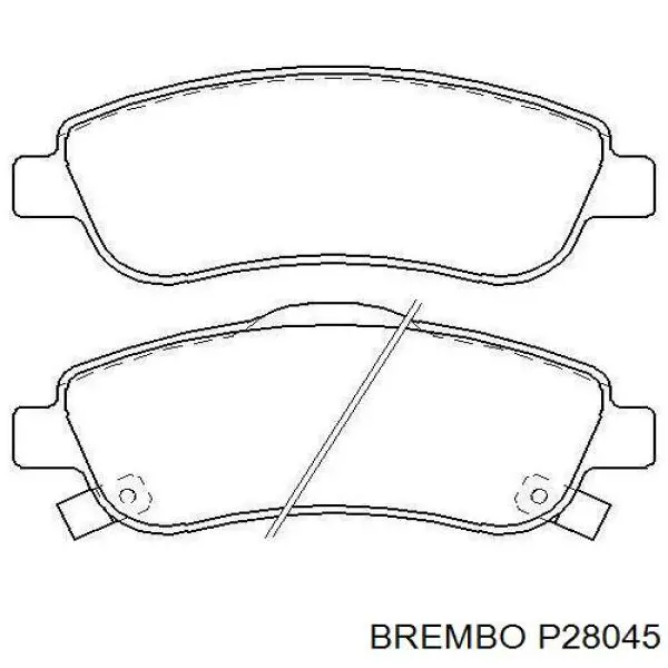 P28045 Brembo колодки гальмівні передні, дискові