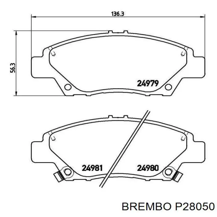 Гальмівні колодки Brembo P28050 ціна, від 33.72 USD
